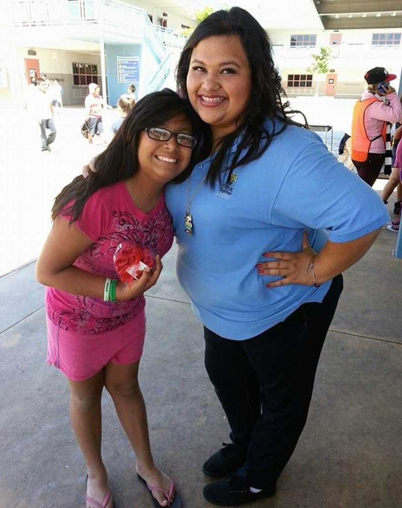 High School Volunteer of the Year Esmeralda when she was a Little in the High School Bigs program.